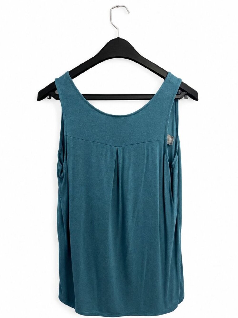 Fortune + Ivy Women's Teal Sleeveless Blouse L Zip Front High Low Tank Top - Picture 2 of 2